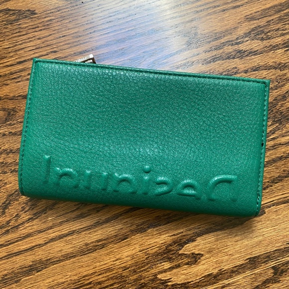 Desigual Handbags - Desigual Large Bi-Fold Green Leather Wallet